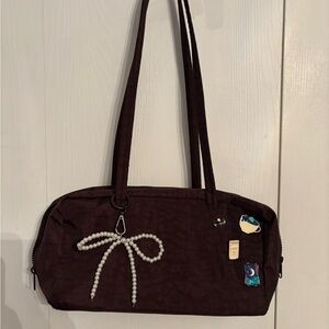 BAGGU Nylon Bowler Bag - Chocolate Plum